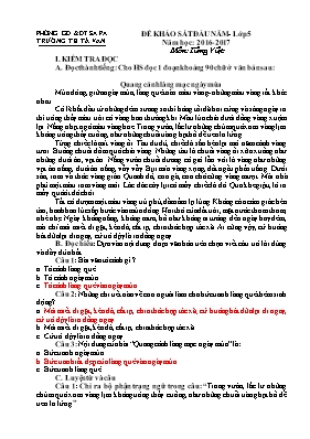 Đề và đáp án khảo sát đầu năm Tiếng việt lớp 5 - Năm học 2016-2017 - Trường Tiểu học Tả Van